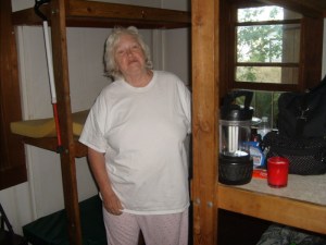 Mom and Shiela Packers Cabin bedroom